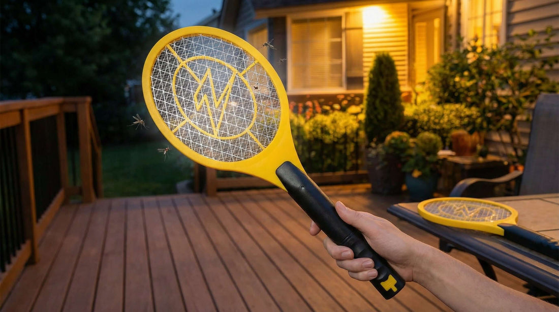 Electric mosquito zapper racket for indoor and outdoor use