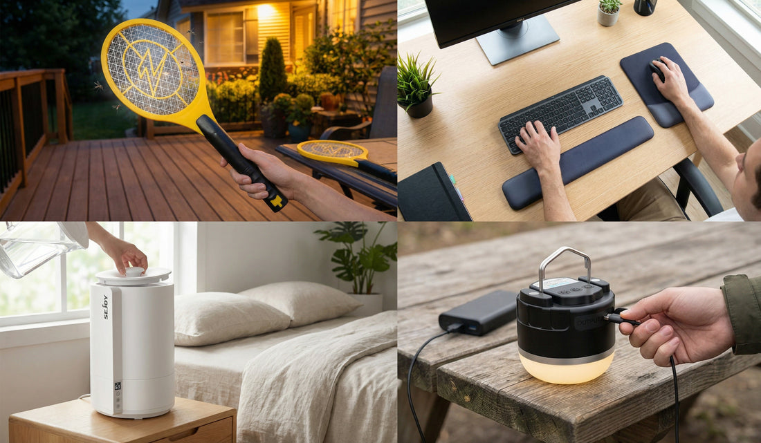 Essential Home Comfort Gadgets for Every Room — From Ergonomic Support to Smart Humidifiers and LED Lighting