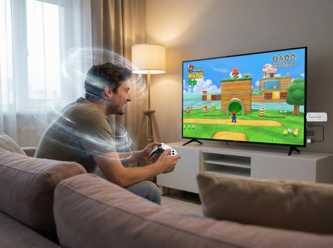 Retro gaming console: 20,000+ preloaded games, HDMI 4K output, dual wireless controllers, plug & play fun for all ages.