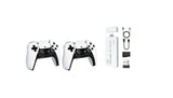 Retro gaming console by HOT PRICE with two wireless controllers and a display of classic games on screen.