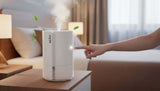 HOT PRICE Ultrasonic Intelligent Constant Humidifier 4L with a sleek design and visible control panel in a home setting.
