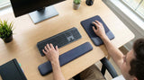Ergonomic gel cushion wrist rest mouse pad by HOT PRICE with a smooth surface and comfortable support for gaming or office use.
