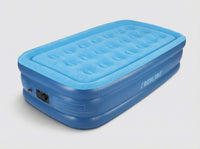 CAMULAND twin air mattress with built-in pump, showcasing a sleek design and durable material for comfortable sleeping.