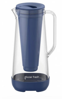 Glass water filter jug with 3L capacity featuring activated carbon and ultrafiltration filter for clean drinking water.