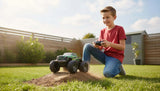 Green 4WD amphibious remote-controlled car by HOT PRICE, showcasing waterproof design and 360° rotation capability.