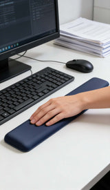 Ergonomic HOT PRICE gel cushion wrist rest mouse pad in black, providing support for comfortable computer use.